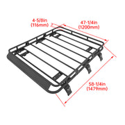 DURAFORCE Roof Cargo Basket Top Rack Luggage Carrier For Jeep Cherokee XJ 1984-2001