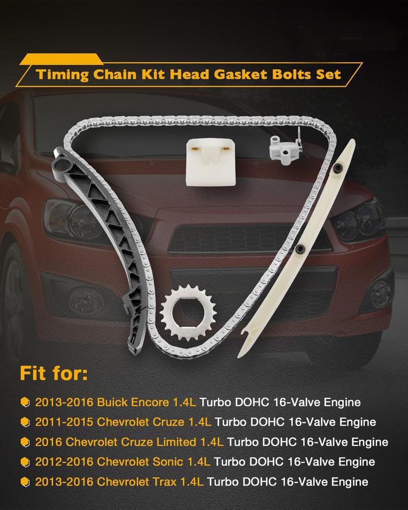 Timing Chain Kit with Head Gaskets for Chevy Cruze Sonic Trax for Buick Encore