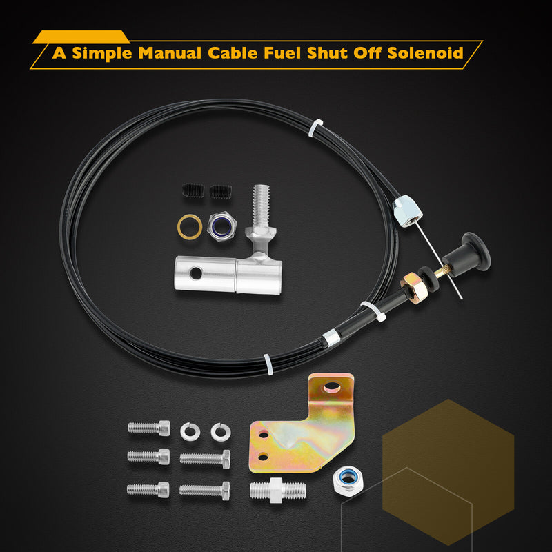 P7100 P Pump Manual Fuel Shut Off Solenoid Cable Kit for Dodge Cummins 12V 6/4bt