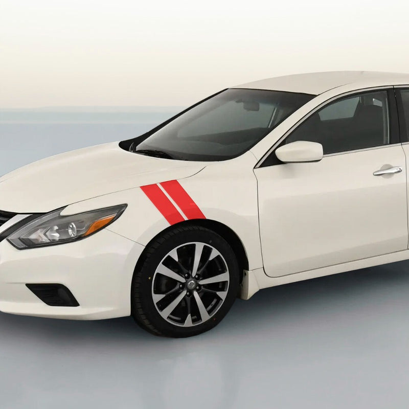 DURAFORCE 4 Inch Dual Fender Stripe Hash Mark Decal Graphic Kit for Nissan Altima
