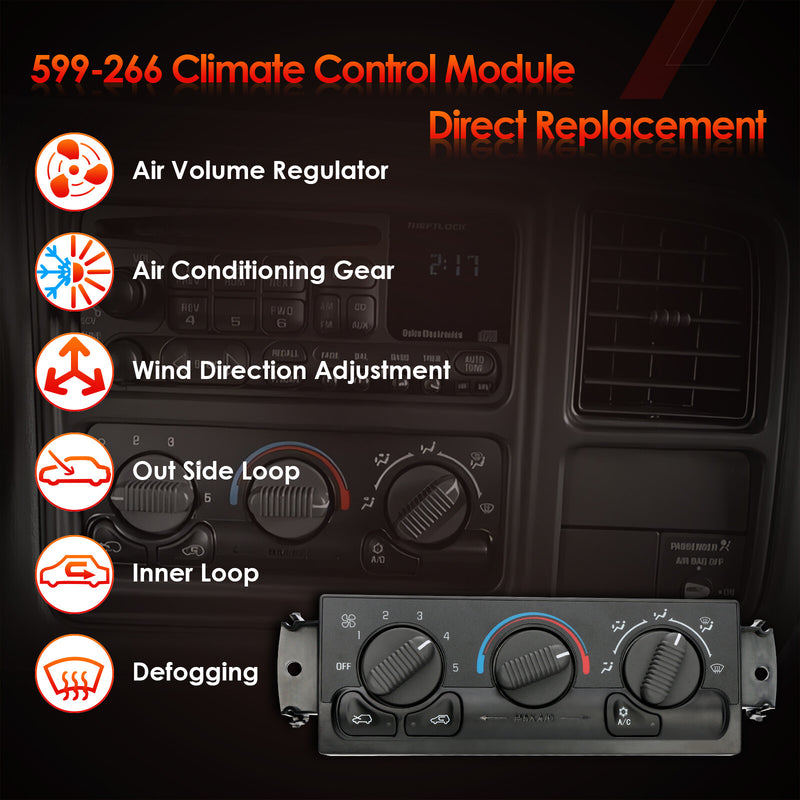 HVAC Climate Control Module Panel For 99-02 Chevy GMC Silverado Sierra 1500 2500