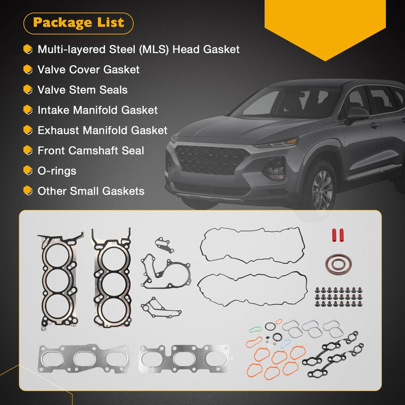 3.3L Head Gasket Set for Kia Sorento Cadenza Sedona Hyundai Azera Santa Fe 10-23