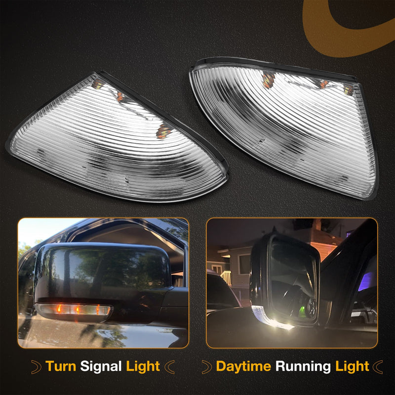 LED Mirror Turn Signal Puddle Lamps for 2009 2018 Dodge Ram 1500 2500 2Pcs