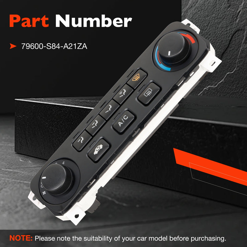 Heater AC HVAC Climate Control Module Panel Switch for Honda Accord 2001 2002