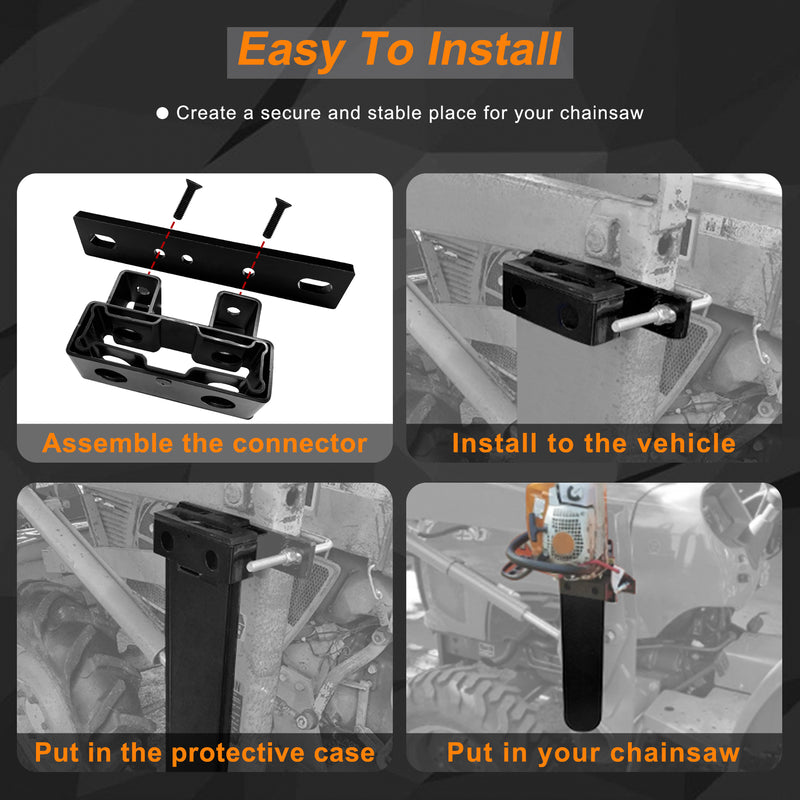 20 Inch Universal Chainsaw Scabbard Carrier Kit for Tractor ATV UTV Truck