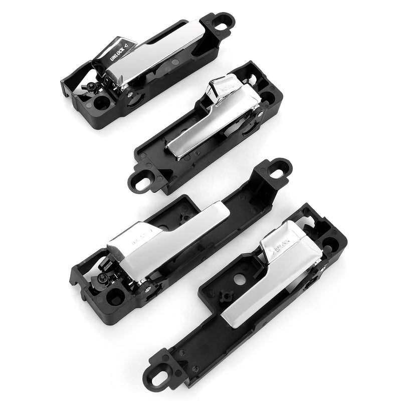 Metal Inside Interior Door Handle Set for Ford Fusion Lincoln Mercury 06-12 4Pcs