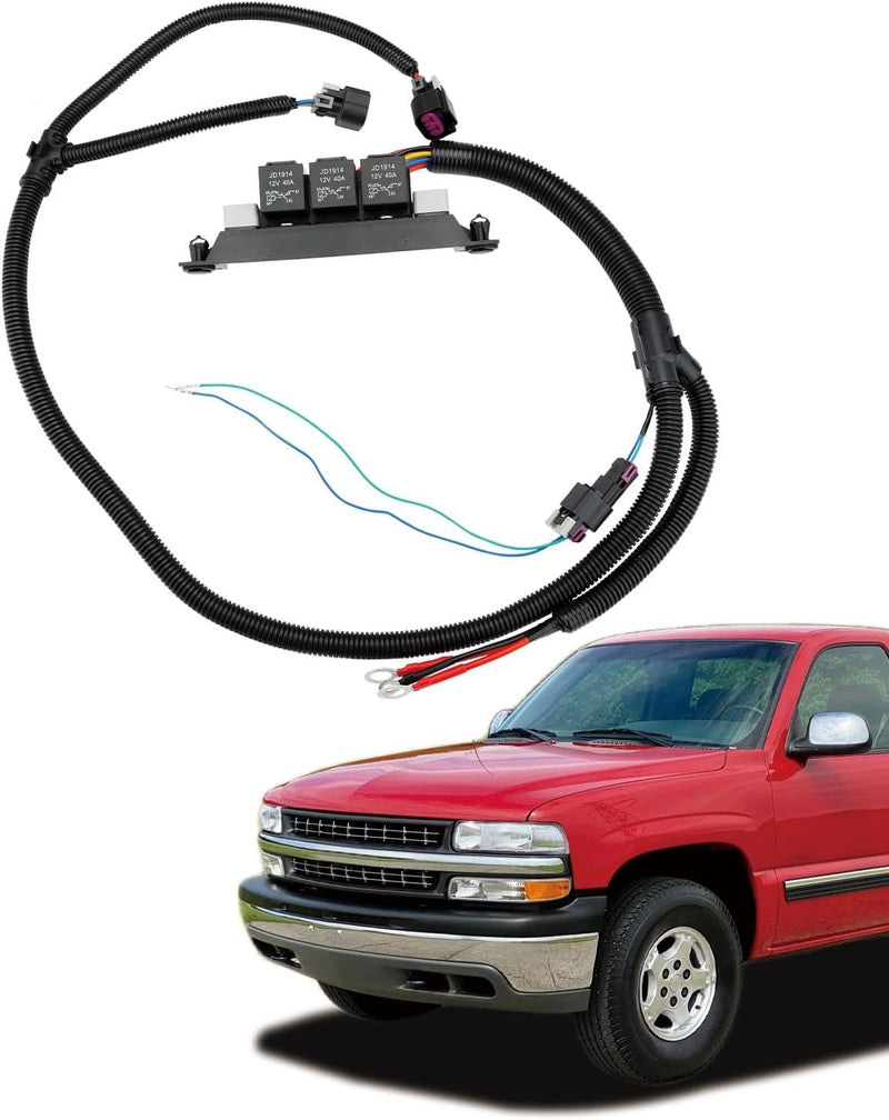 Electric Fan Dual Speed Control Wiring Harness for Chevy Silverado Sierra 99 07