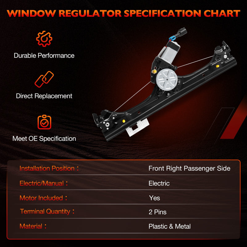 751649 Front Right Power Window Regulator with Motor for Fiat 500 2012 2019