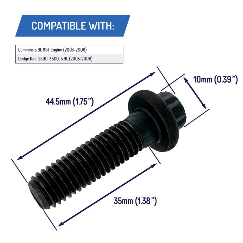 DURAFORCE 3903834 Starter Motor Mounting Bolts for Cummins Dodge Ram 5.9L 03 06 3 Pack