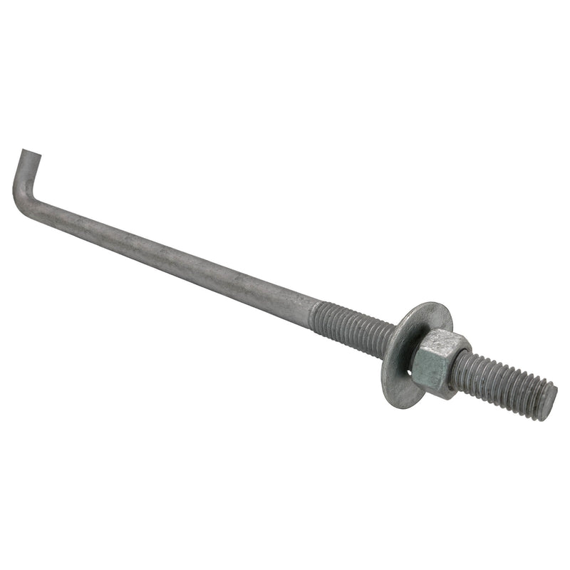 DURAFORCE 5 8 Inch 12 Inch Galvanized Threaded Anchor Bolts for Wood Concrete 10 Pack