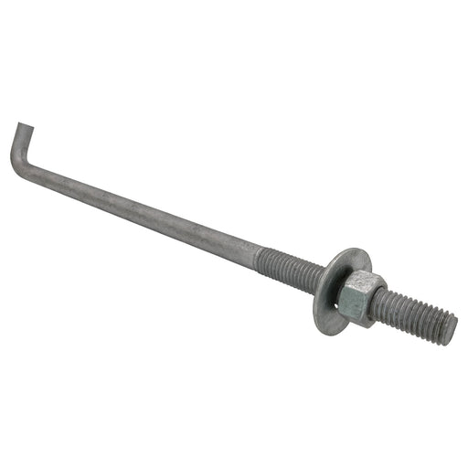 DURAFORCE 5 8 Inch 12 Inch Galvanized Threaded Anchor Bolts for Wood Concrete 10 Pack