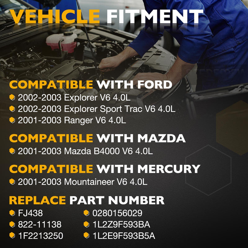 0280156029 4.0 Fuel Injector for Ford Ranger Explorer Mazda 2001 to 2003 6 Piece