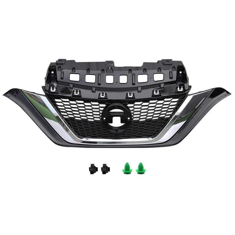 DURAFORCE Front Bumper Upper Grille Chrome For 2017-2019 Nissan Versa Note 623109ME0A
