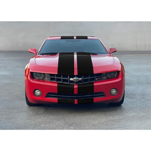 DURAFORCE 9 Inch Black Carbon Fiber Vinyl Rally Stripes Racing Stripe Kit for Chevy Camaro
