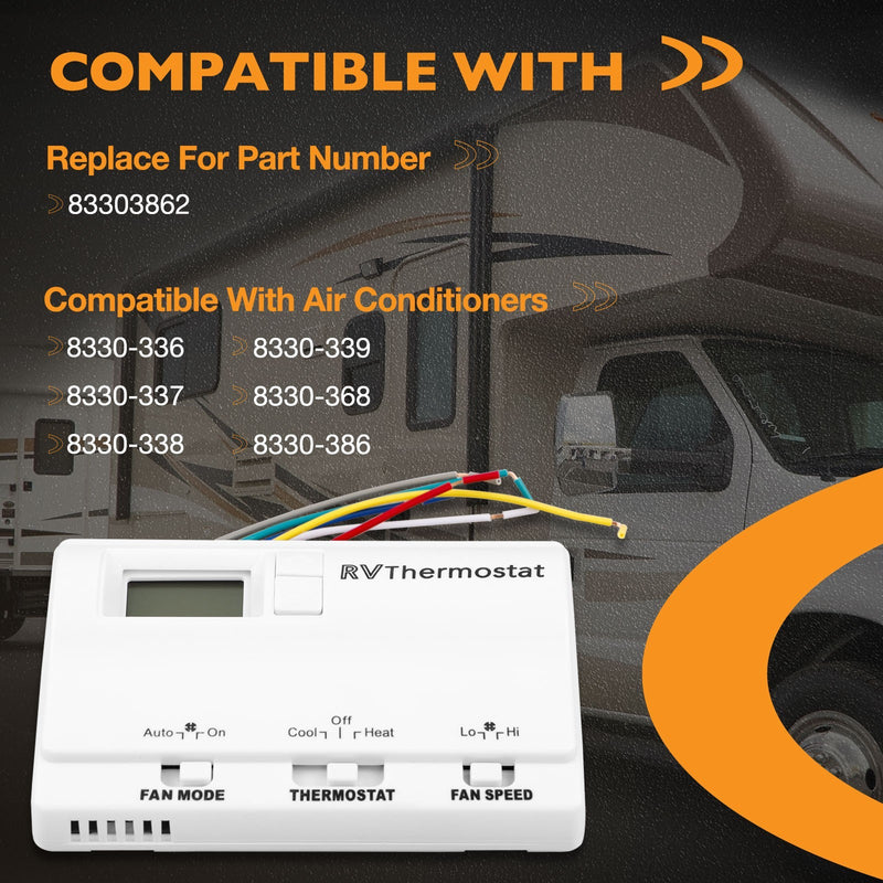 83303862 White RV Digital Thermostat for Coleman Mach Air Conditioners 8330 336