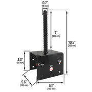 DURAFORCE U Shaped 6x6 Deck Post Concrete Anchor Spike Fence Base Black Powder Coated 2 Pack
