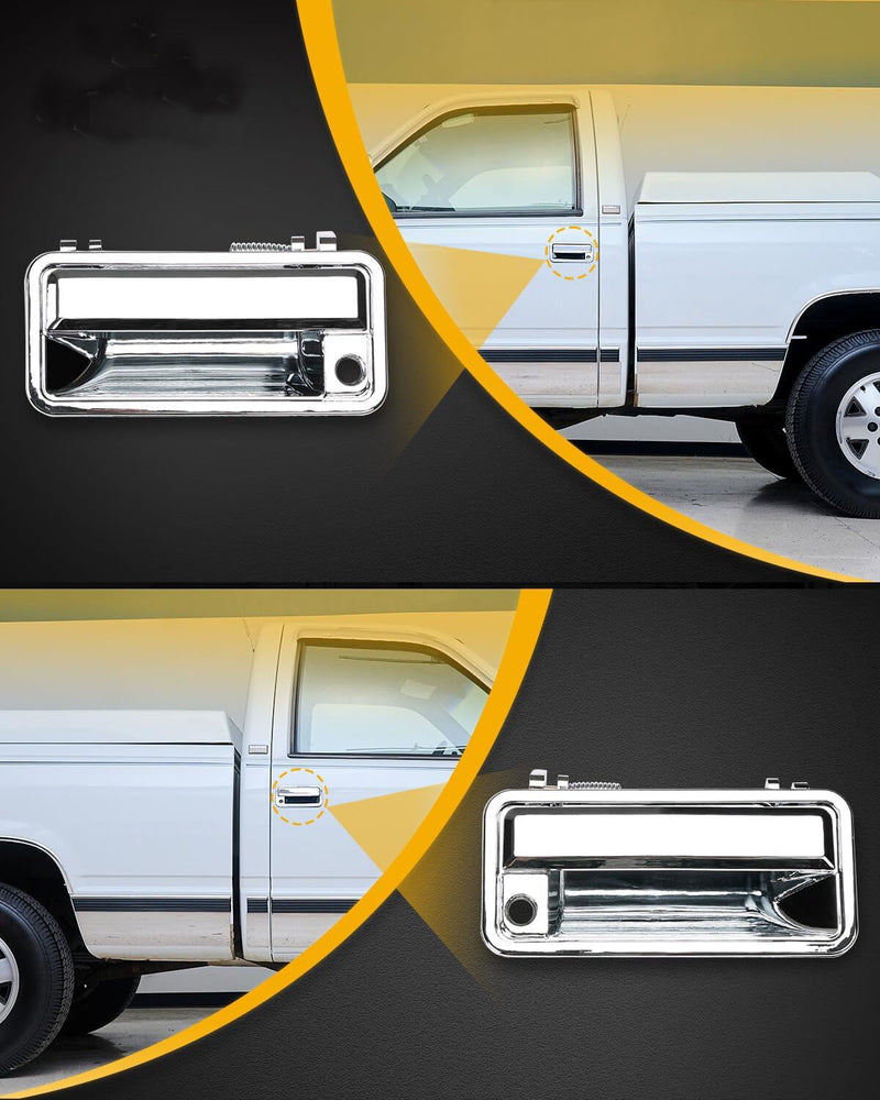 Chrome Front Door Handle with Lock Cylinders for Chevy GMC C K 1500 88 01