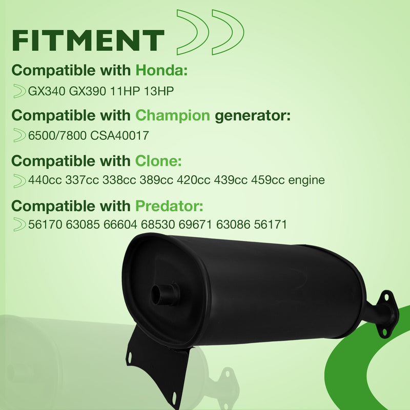 Generator Muffler For Honda GX340 GX390 Clone 420 459cc Predator 56170 Champion