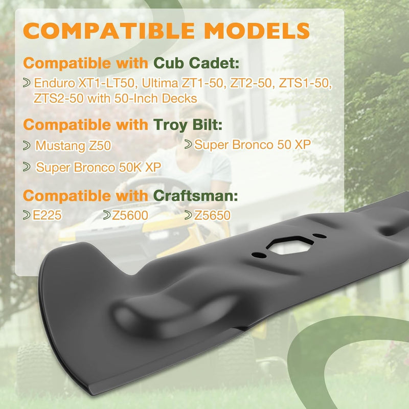 High Lift Lawn Mower Blades 17.25 X 2.3 For Troy Bilt Craftsman Cub Cadet 3Pcs