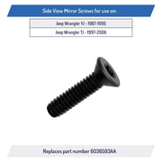 DURAFORCE 6036593AA Side View Mirror Screws for Jeep Wrangler YJ TJ LJ 1987-2006 6