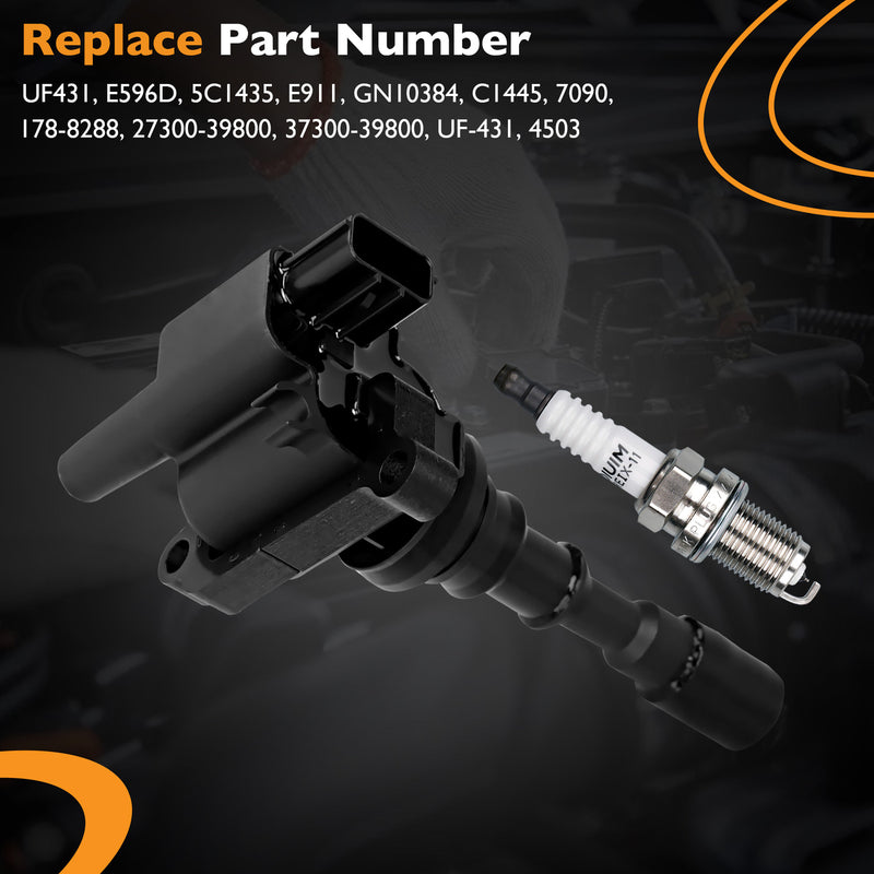 UF431 Ignition Coil Pack Iridium Spark Plugs Wire for 03-06 Kia Sorento 3.5L
