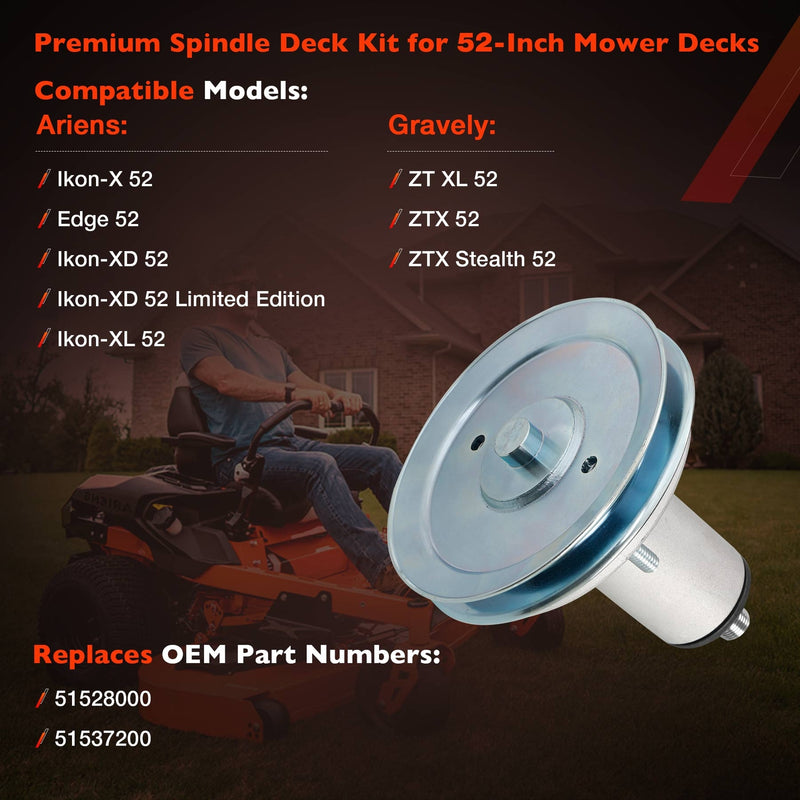 51528000 51537200 Mower Deck Spindle for Ariens Ikon X Edge Gravely ZTX 52 3X