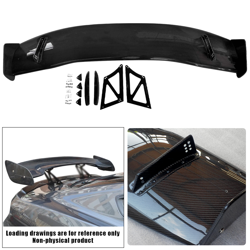 DURAFORCE Carbon Fiber Trunk Black Spoiler Wing for Audi A3 S3 RS3 Type-8V 2013-2020