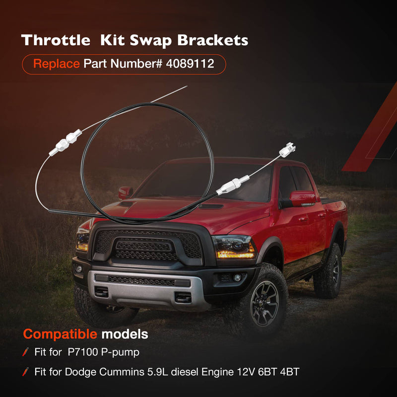 P7100 Throttle Swap Kit 60 Adjustable Cable Mounting Brackets Return Springs