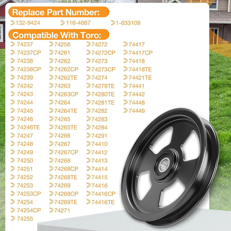 1329424 Deck Idler Pulley for Exmark Lazer Z E S X Series 52 60 72 Inch Toro