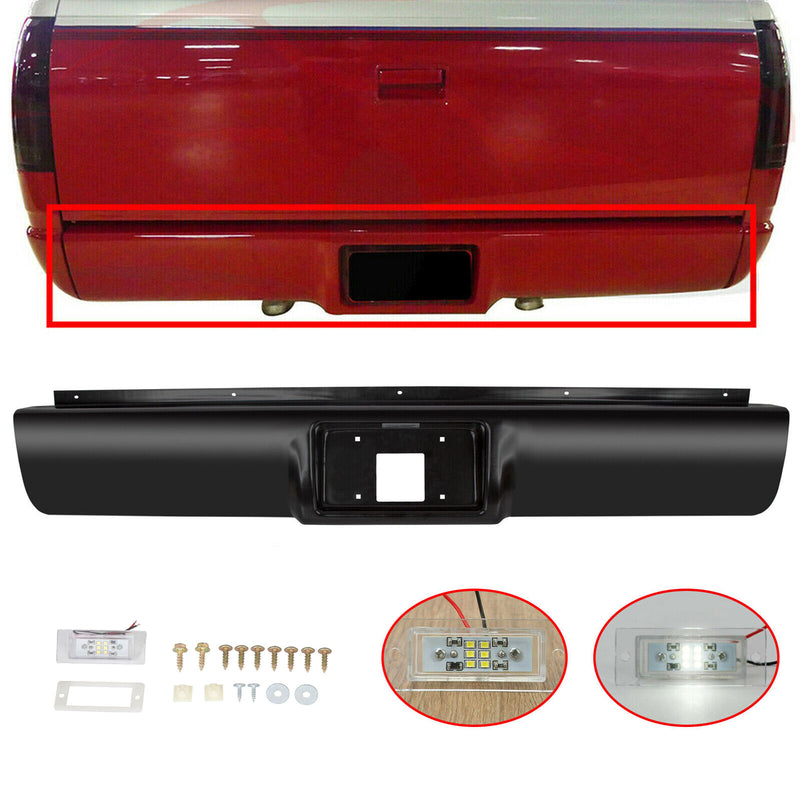 Rear Bumper Roll Pan with License Plate for Chevy GMC C K1500 2500 3500 1988 1998