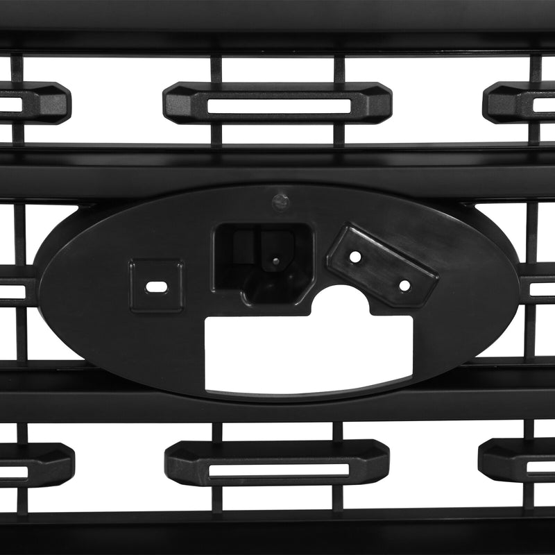 DURAFORCE Matte Black Front Bumper Upper Grill Grille For 2021 2022 2023 Ford F-150 XLT