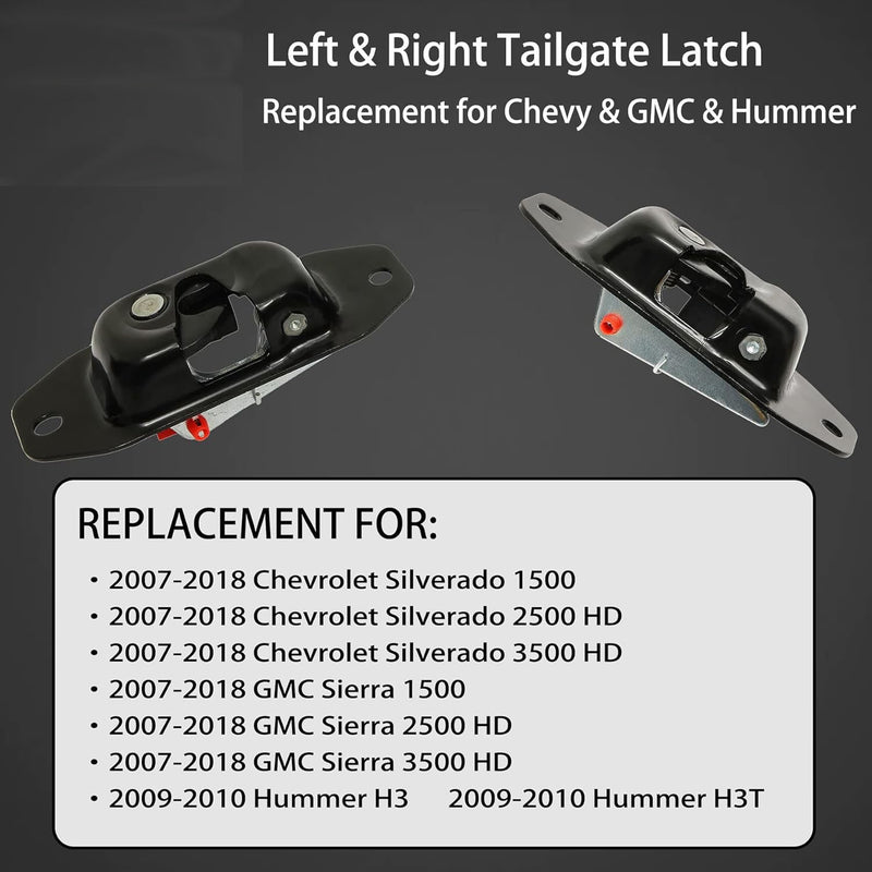 Tailgate Latch Assembly for GMC Sierra Chevy Silverado 1500 2500 Hummer 07-18 2X