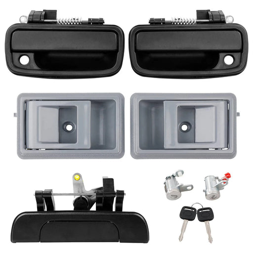 DURAFORCE Exterior Interior Tailgate Door Handle Lock Cylinder Key for Toyota Tacoma 95-00