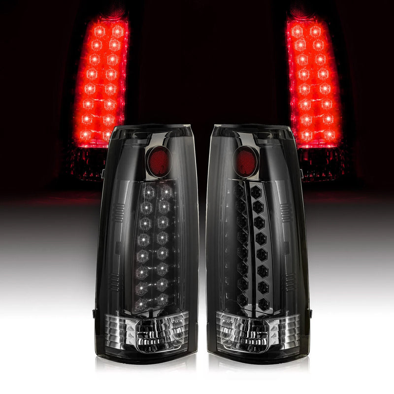 DOT Fits 88 98 Chevy GMC C K 1500 3500 Yukon Silverado Smoke LED Tail Lights