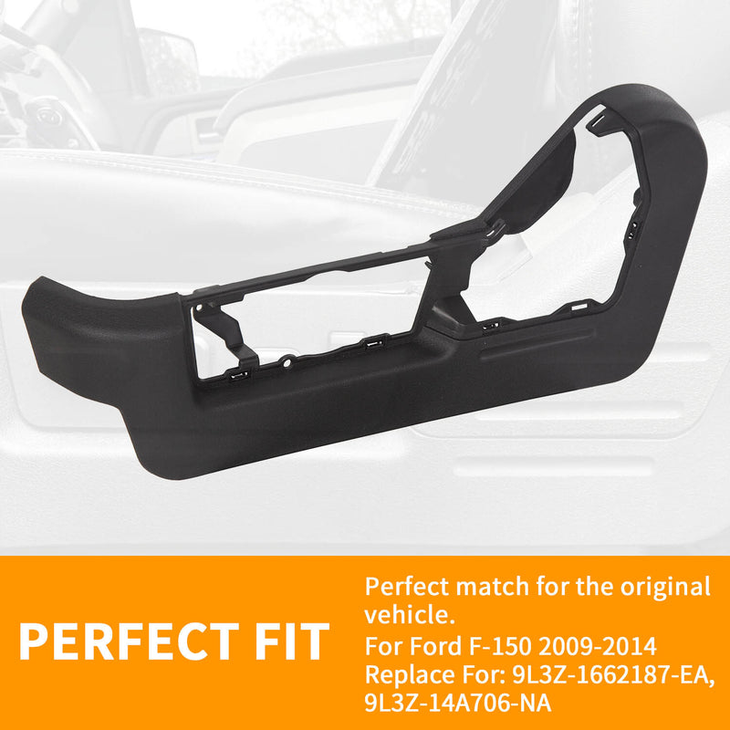 Driver Side Black Seat Track Cover for 2009-2014 Ford F150 F-150