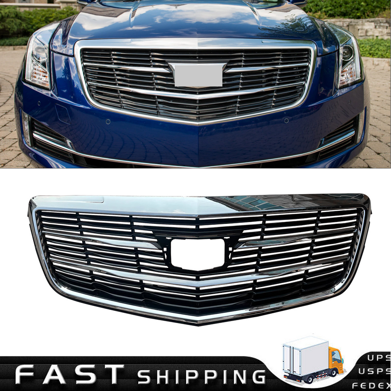 DURAFORCE Fits 2015 2016-2019 Cadillac ATS Front Grille Upper Bumper Grill W/Chrome 15-19