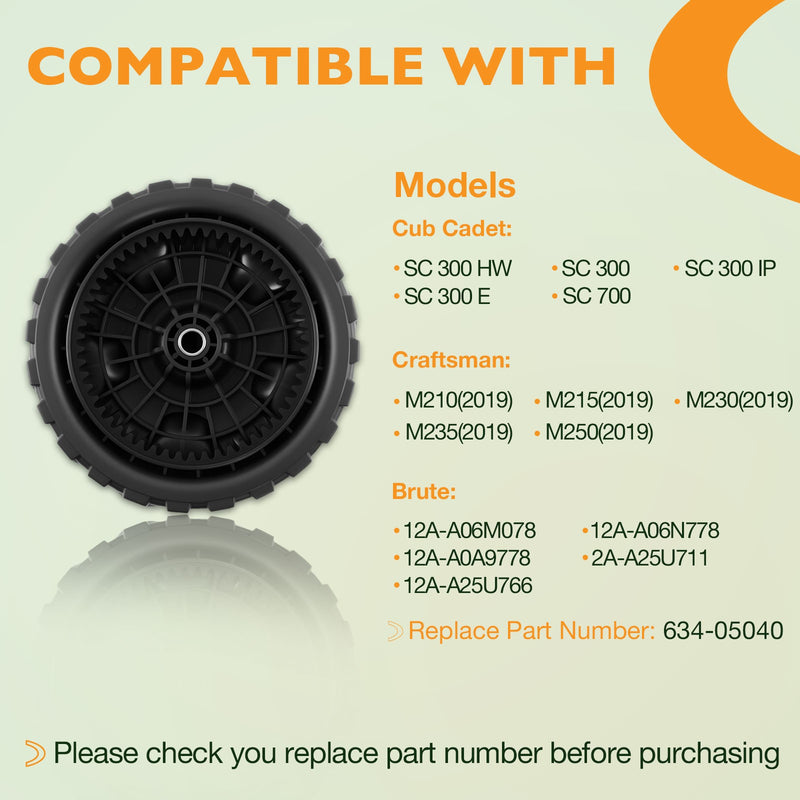 634-05040 Lawn Mower Wheel 8 for Brute Craftsman Yard Machine Cub Cadet MTD 2x