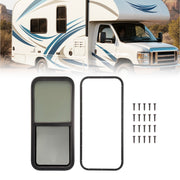 DURAFORCE 18" W X 40" H RV Window W/ Screen Trim Ring Vertical Slider For Trailer Camper