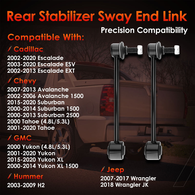 Rear Sway Bar End Links Kit for Chevy GMC Cadillac Hummer 2000 2020 2X