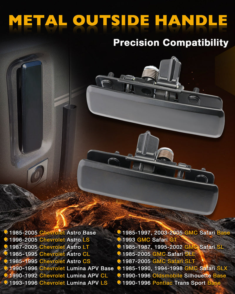 Metal Exterior Door Handle Driver Passenger Side Set For Chevy Astro GMC 85 05