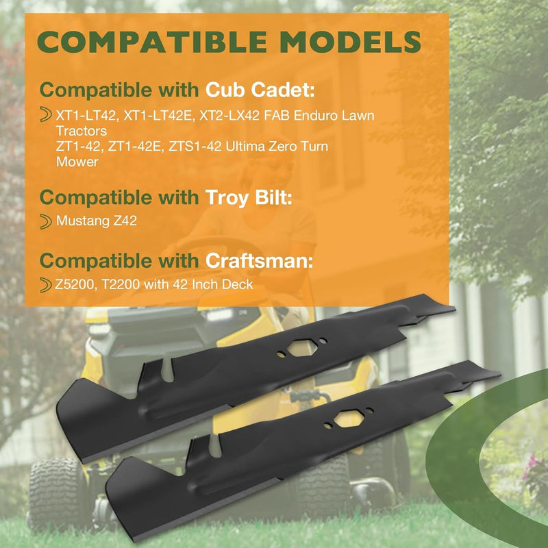490 110 C202 21 Mower Mulching Blade Set for Cub Cadett XT1 XT2 LT42 2x