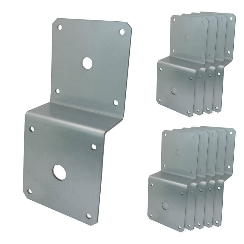 DURAFORCE Galvanized Deck Joist Tie Plate Z Bracket for 2x4 Cross Joist and 4x4 Post 10 Pack