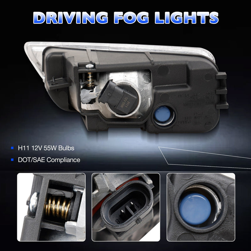 Fog Light Lamps Assembly for Honda Accord 2003-2007 Sedan w/ Bulbs & Harness