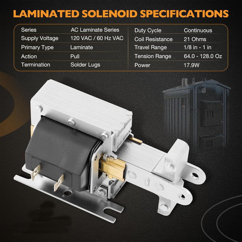 2005M1 Laminated Pull Solenoid Continuous Duty For All WoodMaster Wood Boilers
