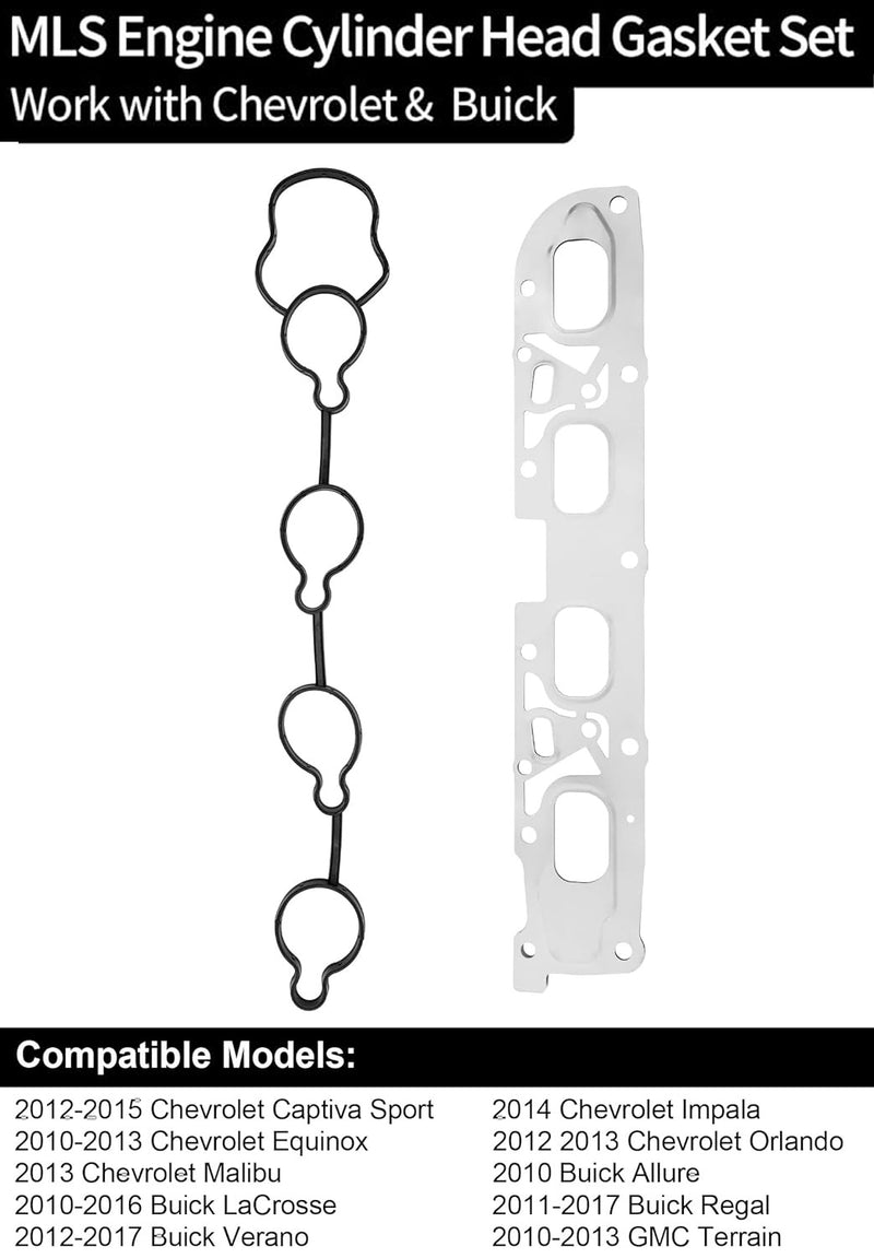 Head Gasket Set for Chevy Equinox Malibu GMC Terrain Buick Lacrosse 2010-2017