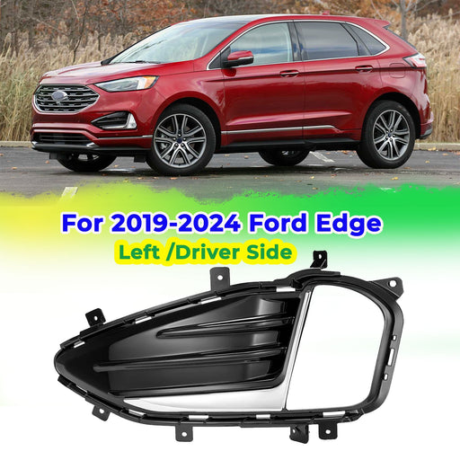 DURAFORCE Fog Light Cover Bezel 1Pc Chrome Left Driver Side for 2019-2024 for Ford Edge