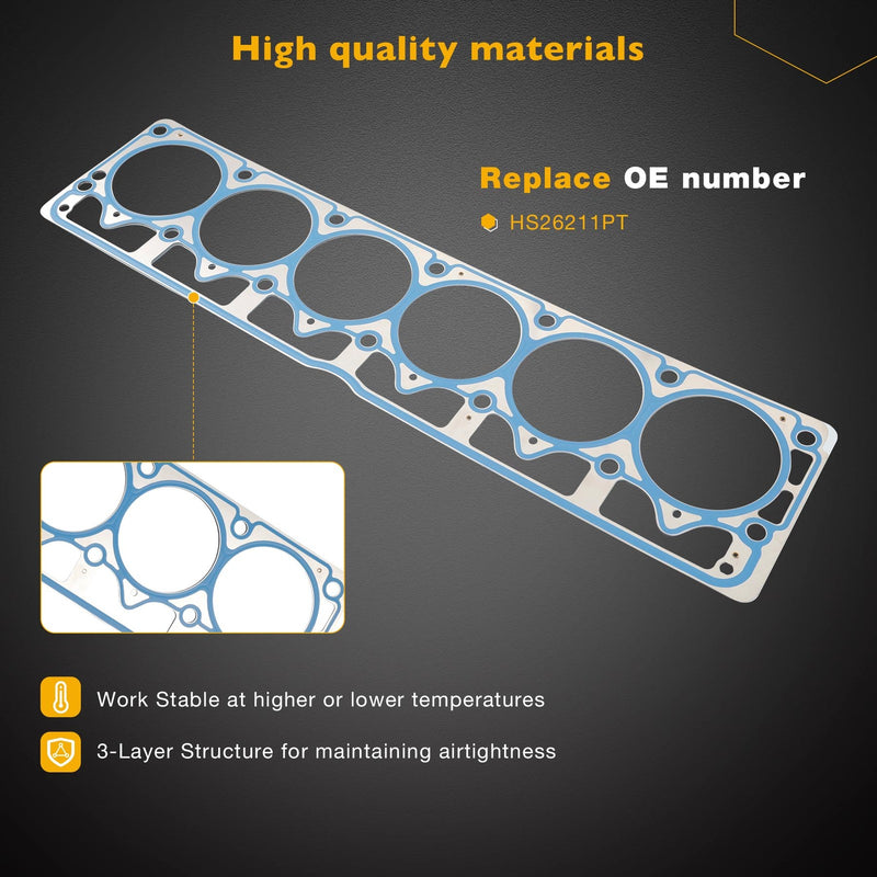 VS50458R Cylinder Head Gasket Set for Jeep Wrangler Cherokee 1999 2006 4.0L