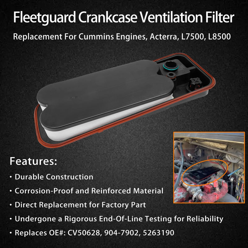 CV50628 Crankcase Ventilation Filter for Fleetguard Cummins Engines 08 10 L7500