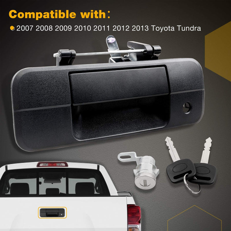 81213 Tailgate Handle Latch with Lock Cylinder and Key for 07-13 Toyota Tundra