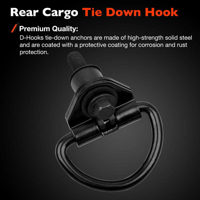 Black Steel Rear Cargo D Hooks for Ford Transit 150 250 350 350HD 15-24 6 Pack